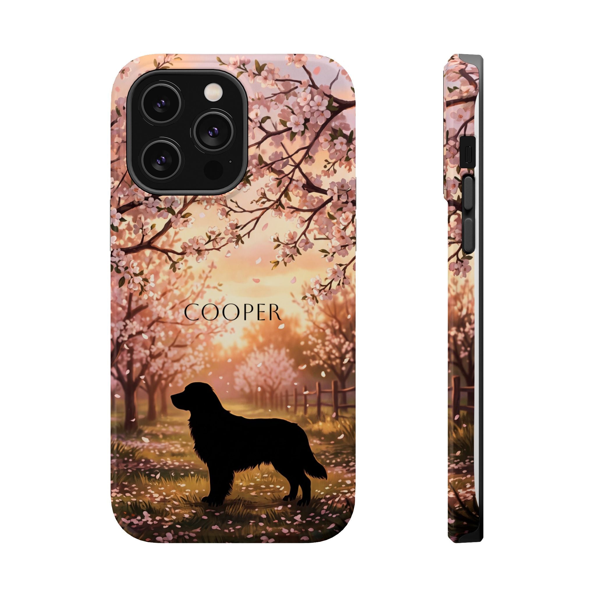 Personalized Golden Retriever Autumn Forest Phone Case — Wireless Charging Cover