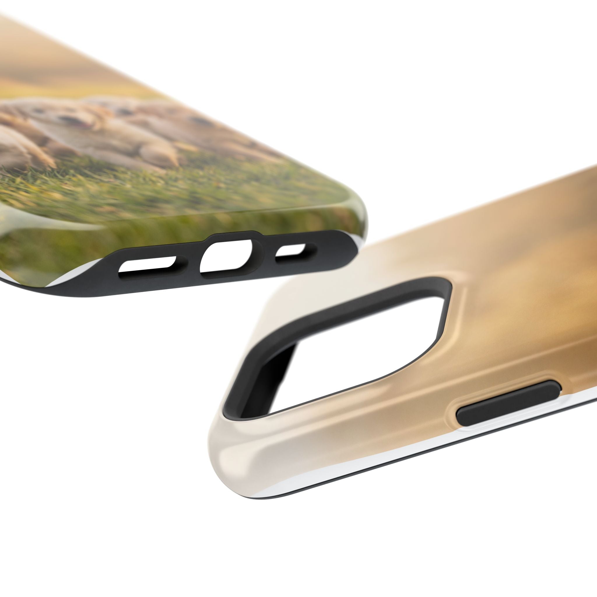 Golden Retriever Puppies Phone Case — Impact-Resistant Wireless Charging Cover