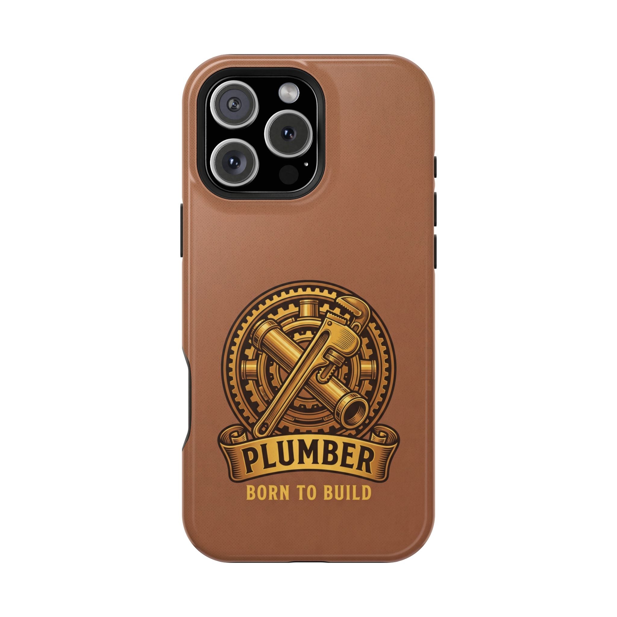 Plumber Born to Build Phone Case — Badge Wireless Charging Cover