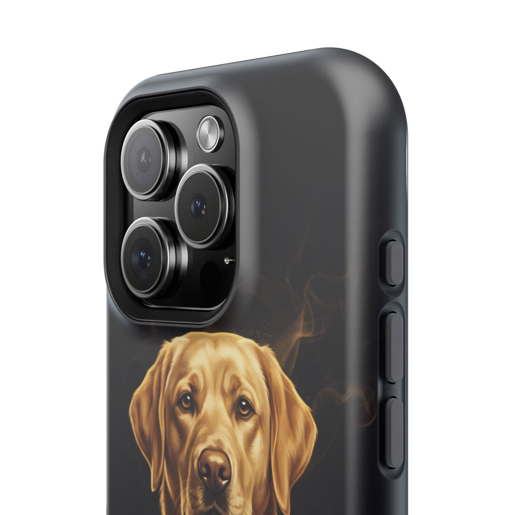 Personalized Gold Smoke Labrador Phone Case — Tough Magnetic Case with Wireless Charging