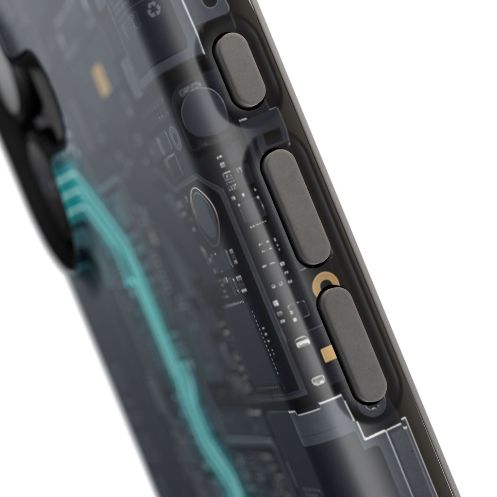 Cyan Bolt Electrician Phone Case — Electric Circuit Wireless Charging Cover