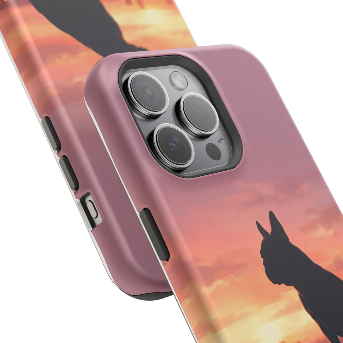Personalized French Bulldog City Skyline Sunset Phone Case — Wireless Charging Cover