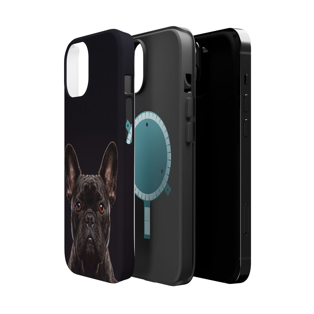 Black French Bulldog Phone Case — Impact-Resistant Wireless Charging Cover