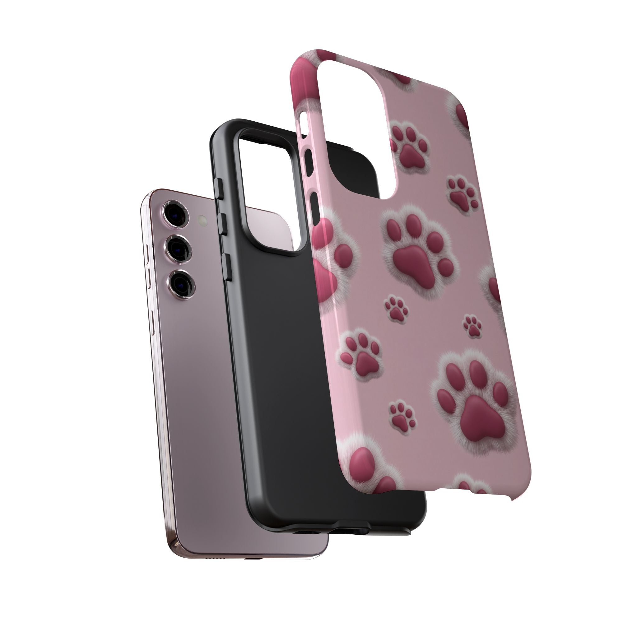 iphone & Samsung - Pink Paws Tough Phone Case — Cute Protective iPhone Cover