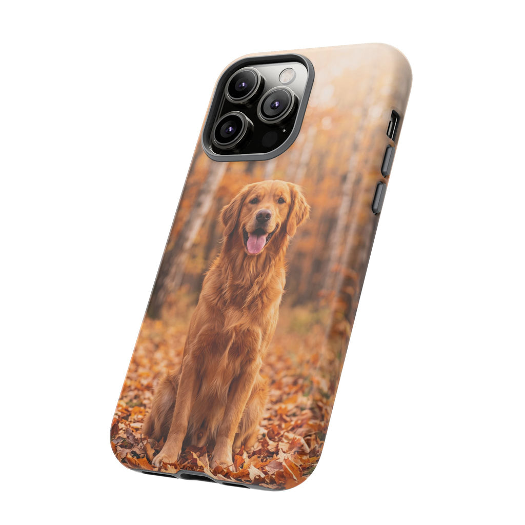 Golden Retriever Autumn Forest Phone Case | Happy Dog in Fall Foliage | Samsung & iPhone