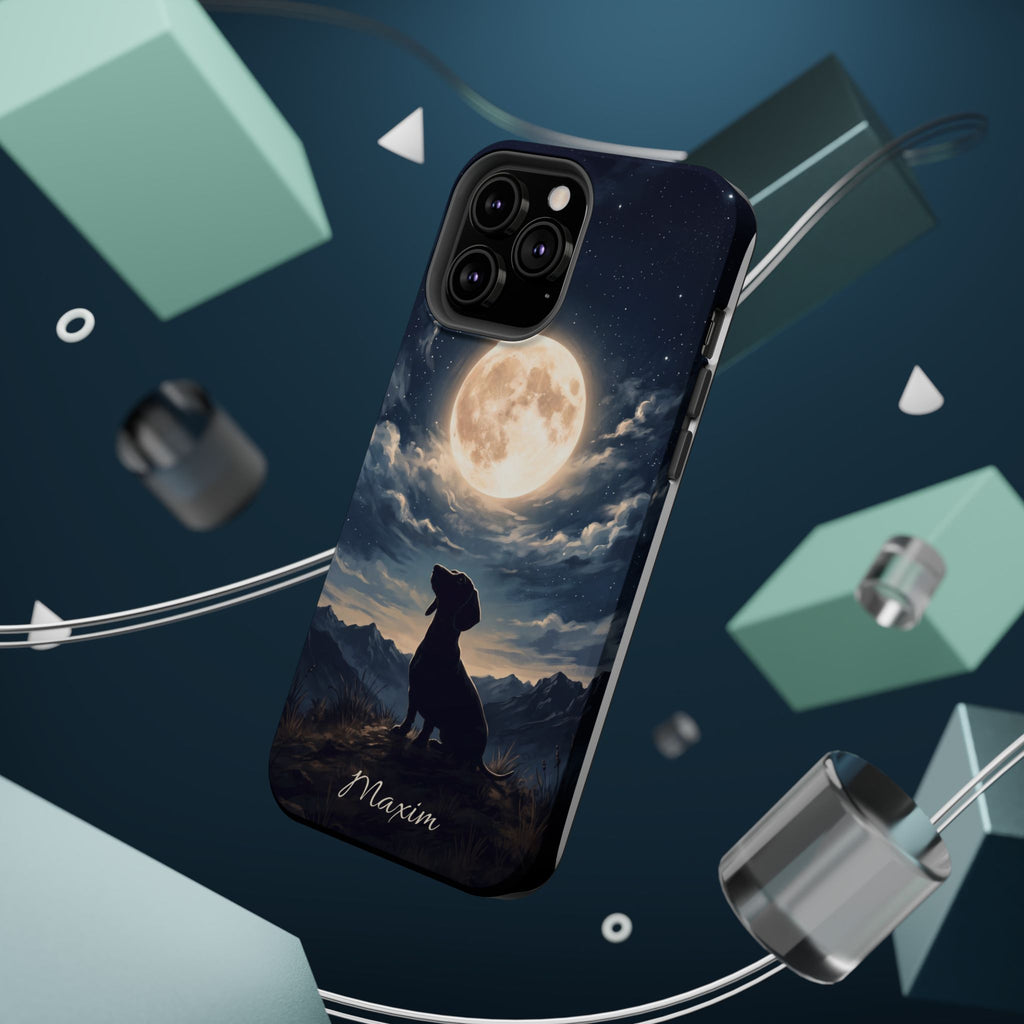 Personalized Dachshund Moonlight Phone Case — Wireless Charging Cover