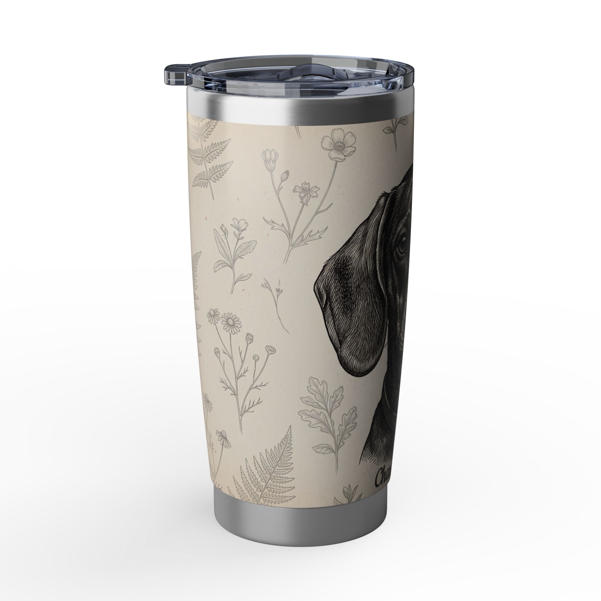 Dachshund Tumbler Personalized – 20 oz Stainless Steel Travel Mug with Custom Name, Vintage Engraving Design