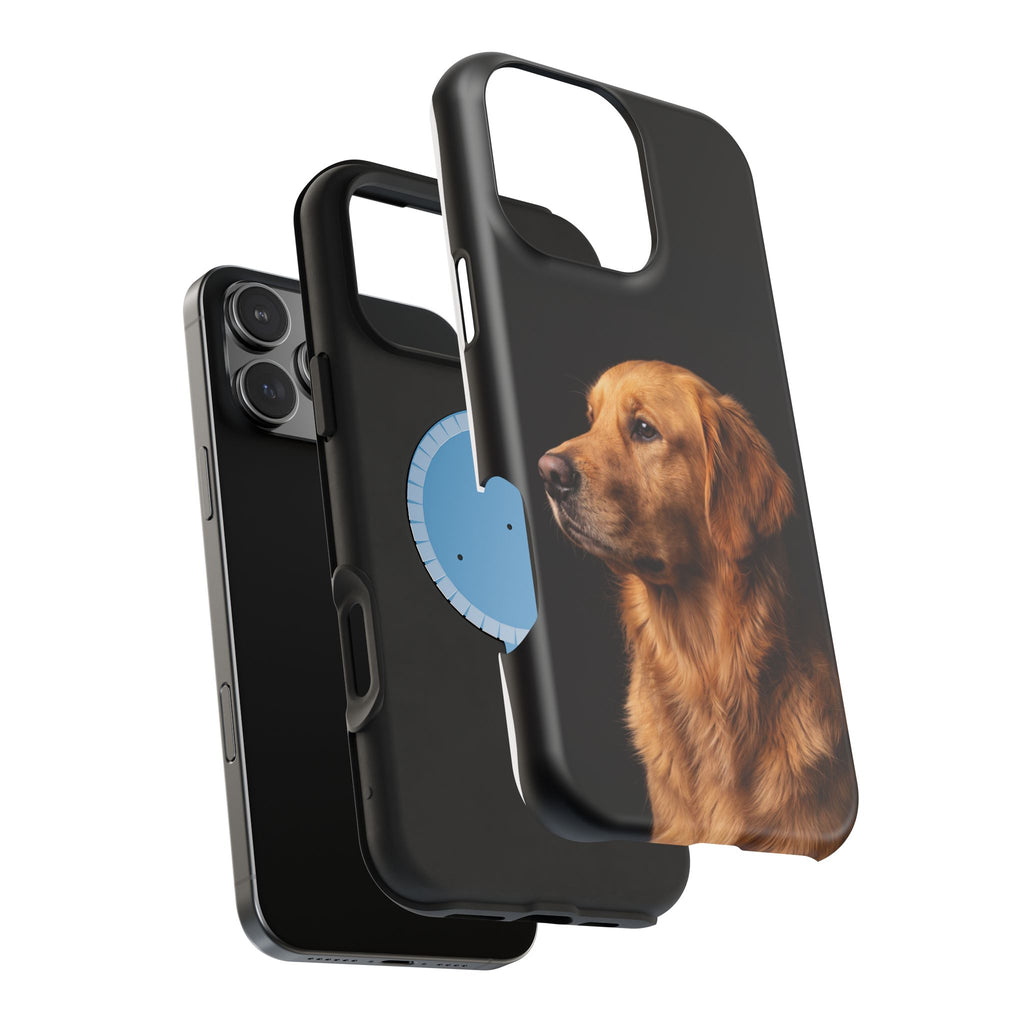 Golden Retriever Portrait Phone Case — Impact-Resistant Wireless Charging Cover