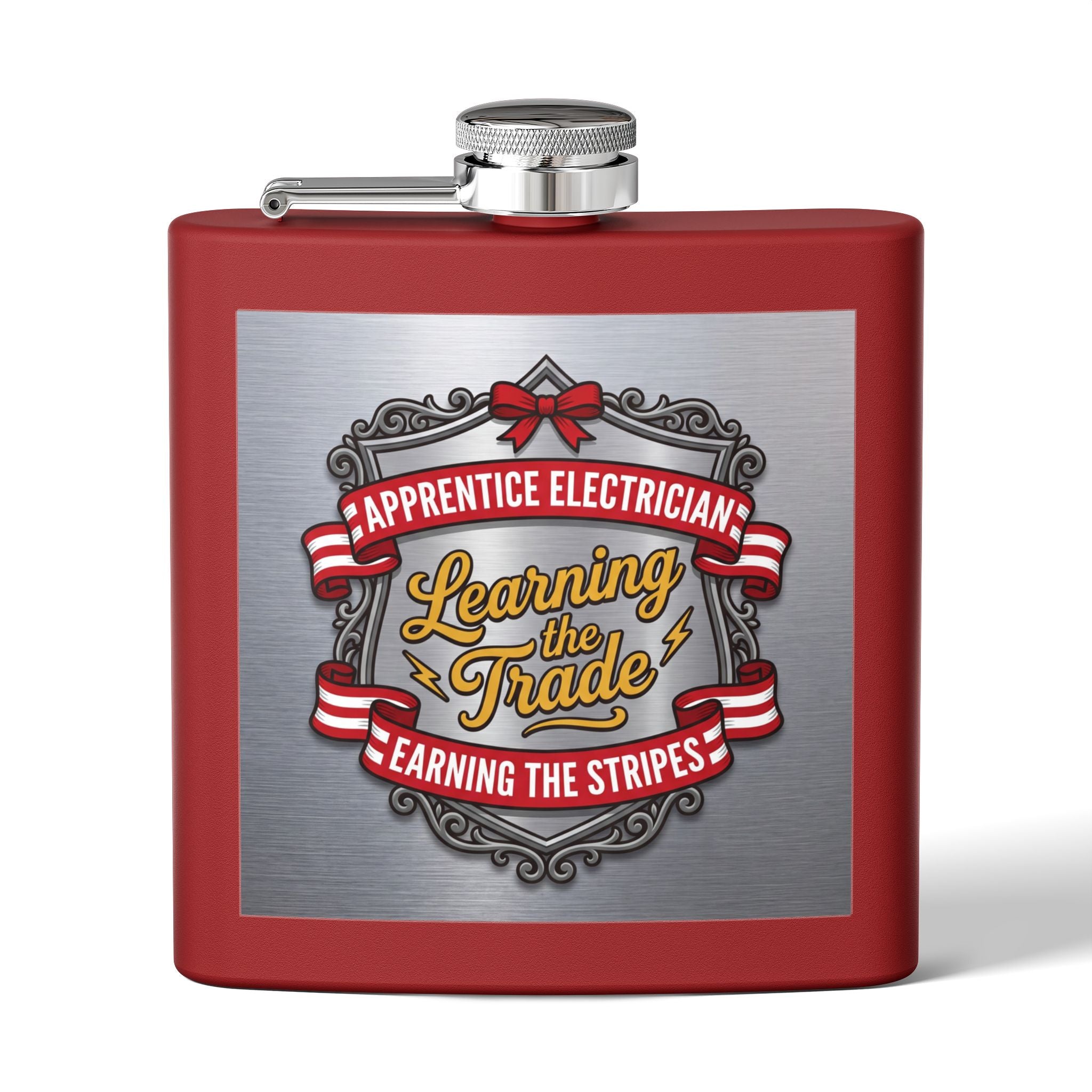Flask — "Apprentice Electrician: Learning the Trade, Earning the Stripes" 6oz Stainless Steel