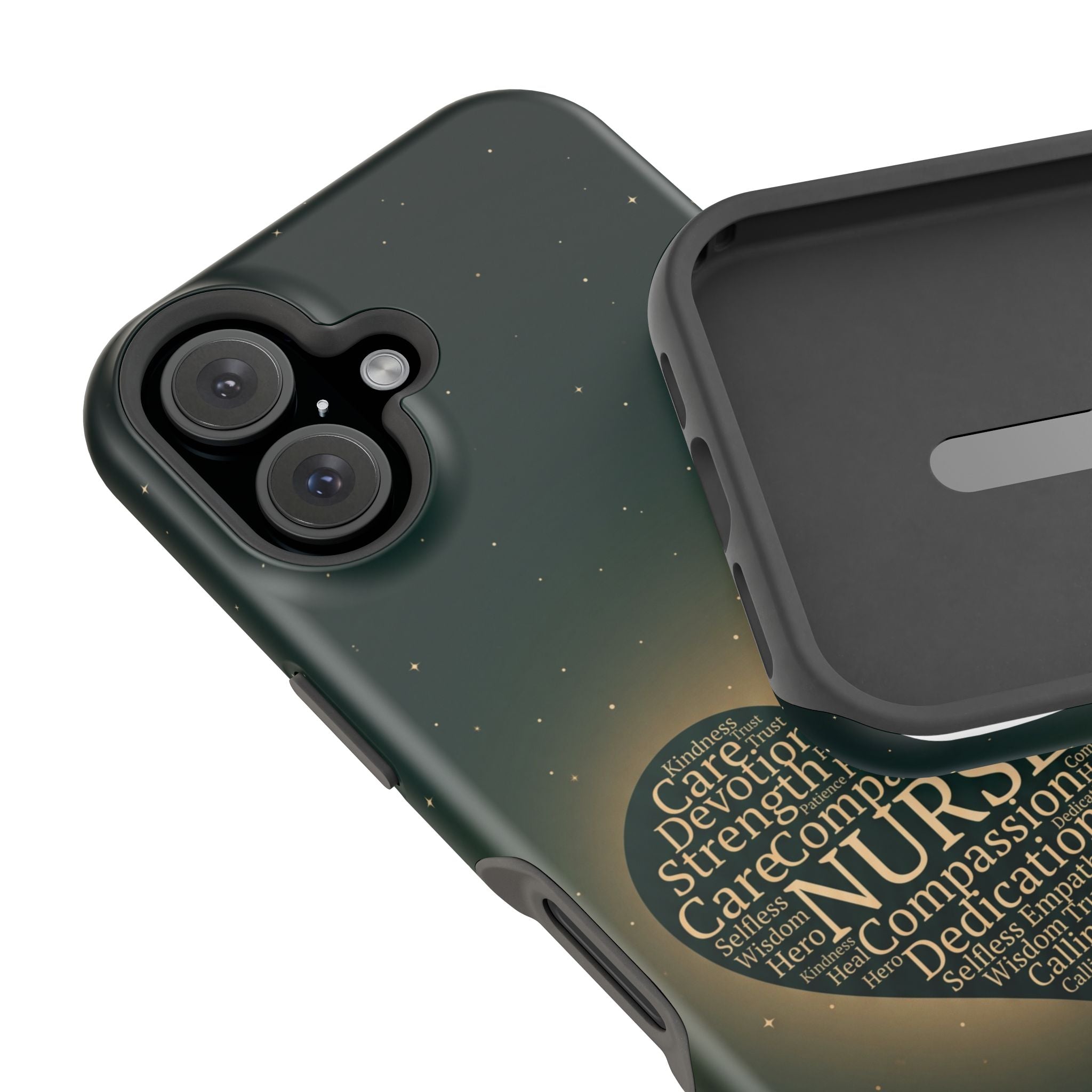 Nurse Heart Word and Art Phone Case — Impact-Resistant Wireless Charging Cover