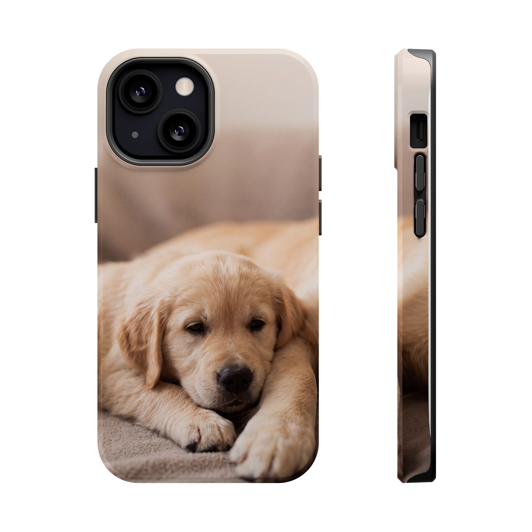 Golden Retriever Puppy Phone Case — Impact-Resistant Wireless Charging Cover