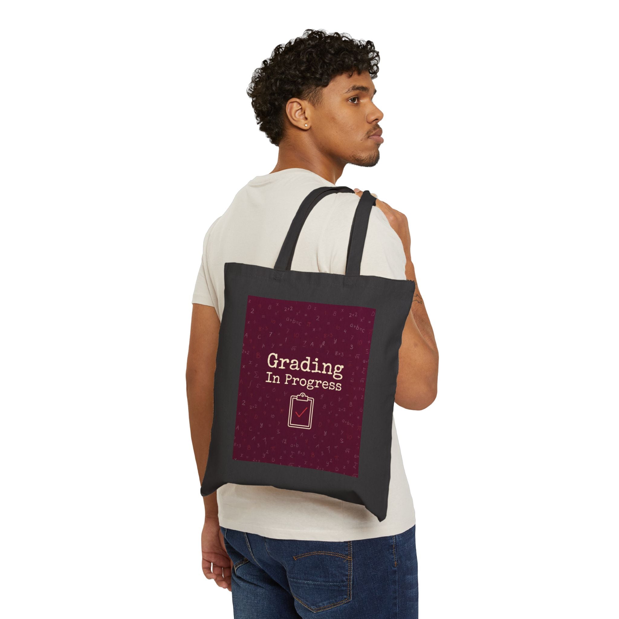 Grading In Progress - Teacher Tote Bag — Teacher Canvas Tote, Funny Teacher Gift for Graders