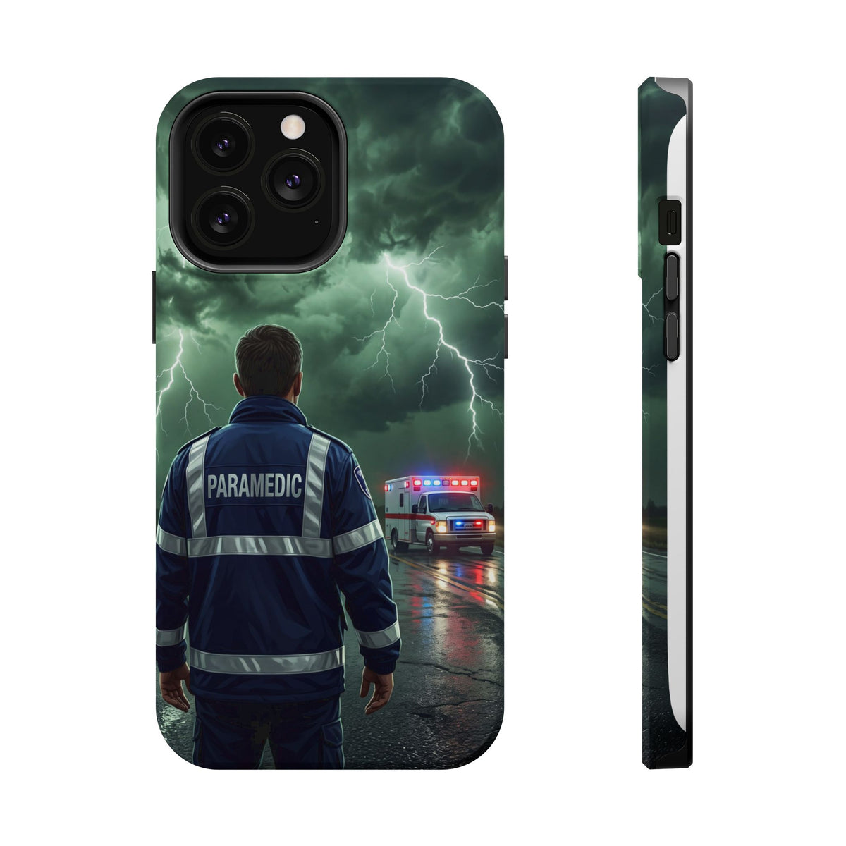 Paramedic Green Storm Phone Case — Magnetic Wireless Charging Cover