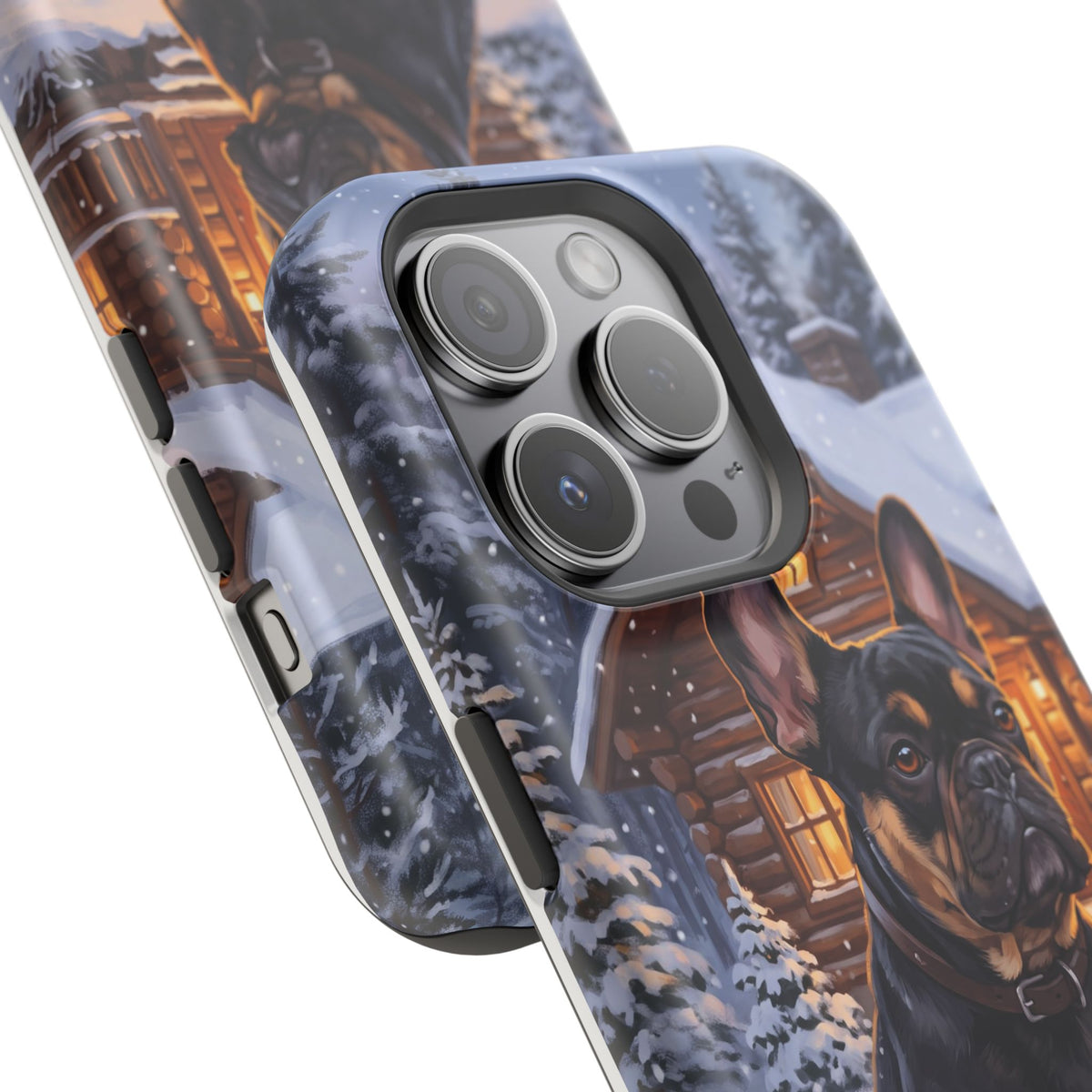 Personalized French Bulldog Cozy Cabin Phone Case — Wireless Charging Cover