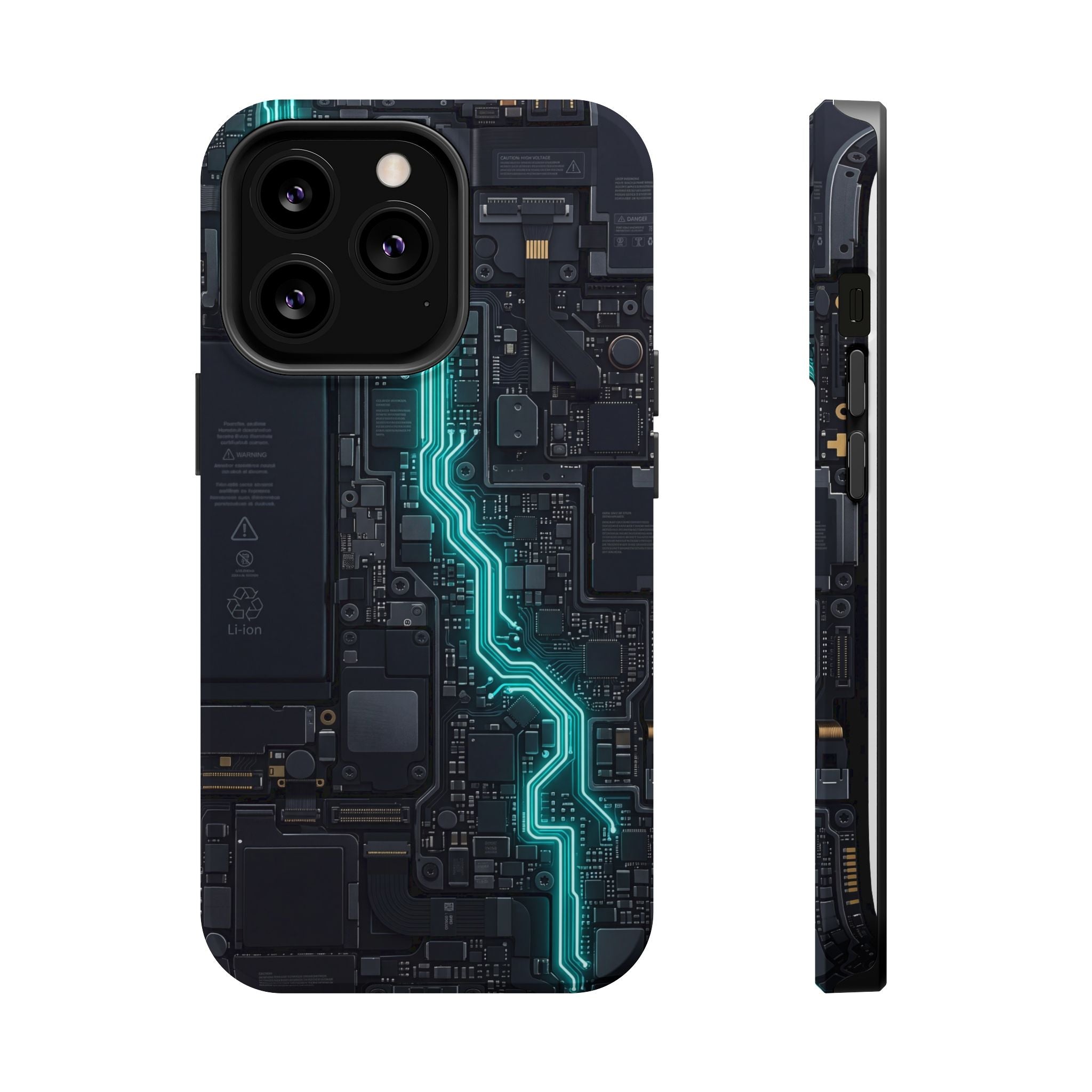 Cyan Bolt Electrician Phone Case — Electric Circuit Wireless Charging Cover