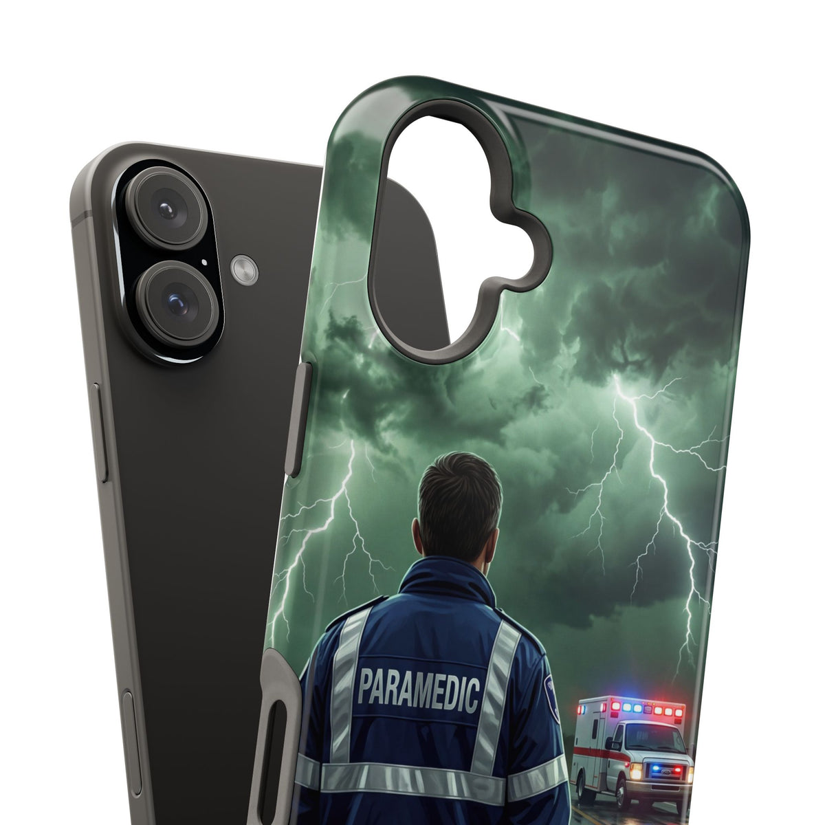 Paramedic Green Storm Phone Case — Magnetic Wireless Charging Cover