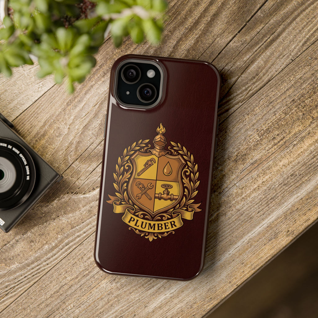 Plumber Crest Phone Case — Heraldic Shield Wireless Charging Cover