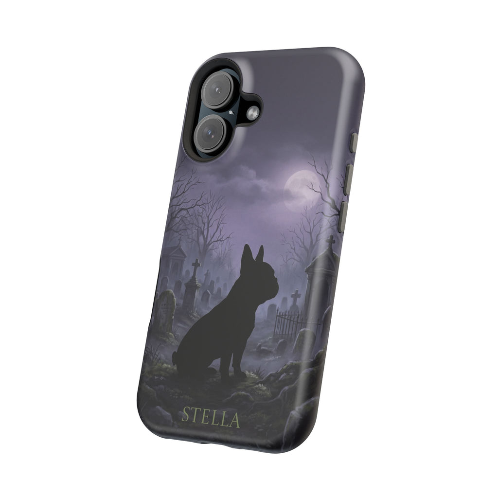 Personalized French Bulldog Moonlit Graveyard Phone Case — Wireless Charging Cover
