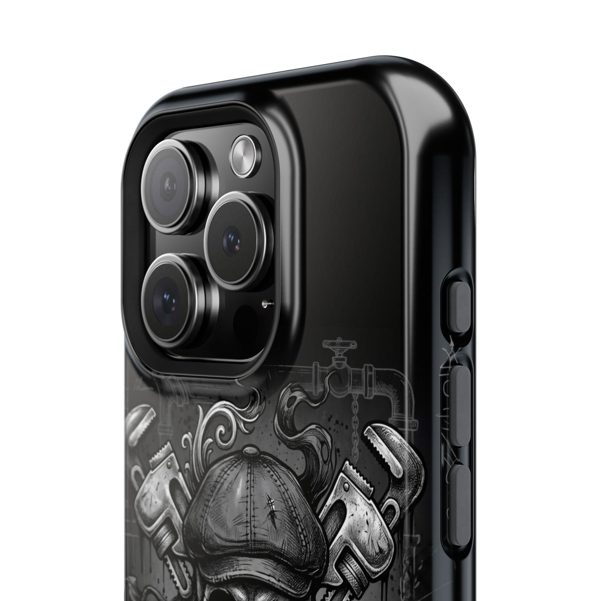 Skull & Wrenches Plumber Phone Case — Wireless Charging Cover