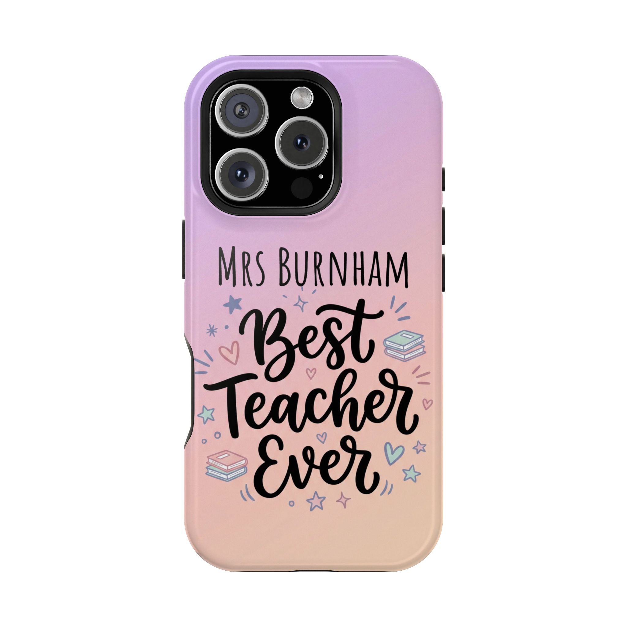 Best Teacher Ever Personalized Phone Case — Wireless Charging Cover