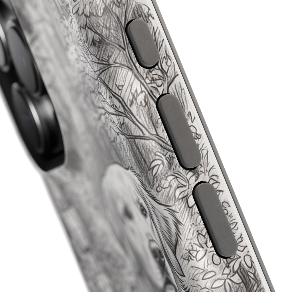 Personalized Golden Retriever Woodland Trail Phone Case — Wireless Charging Cover