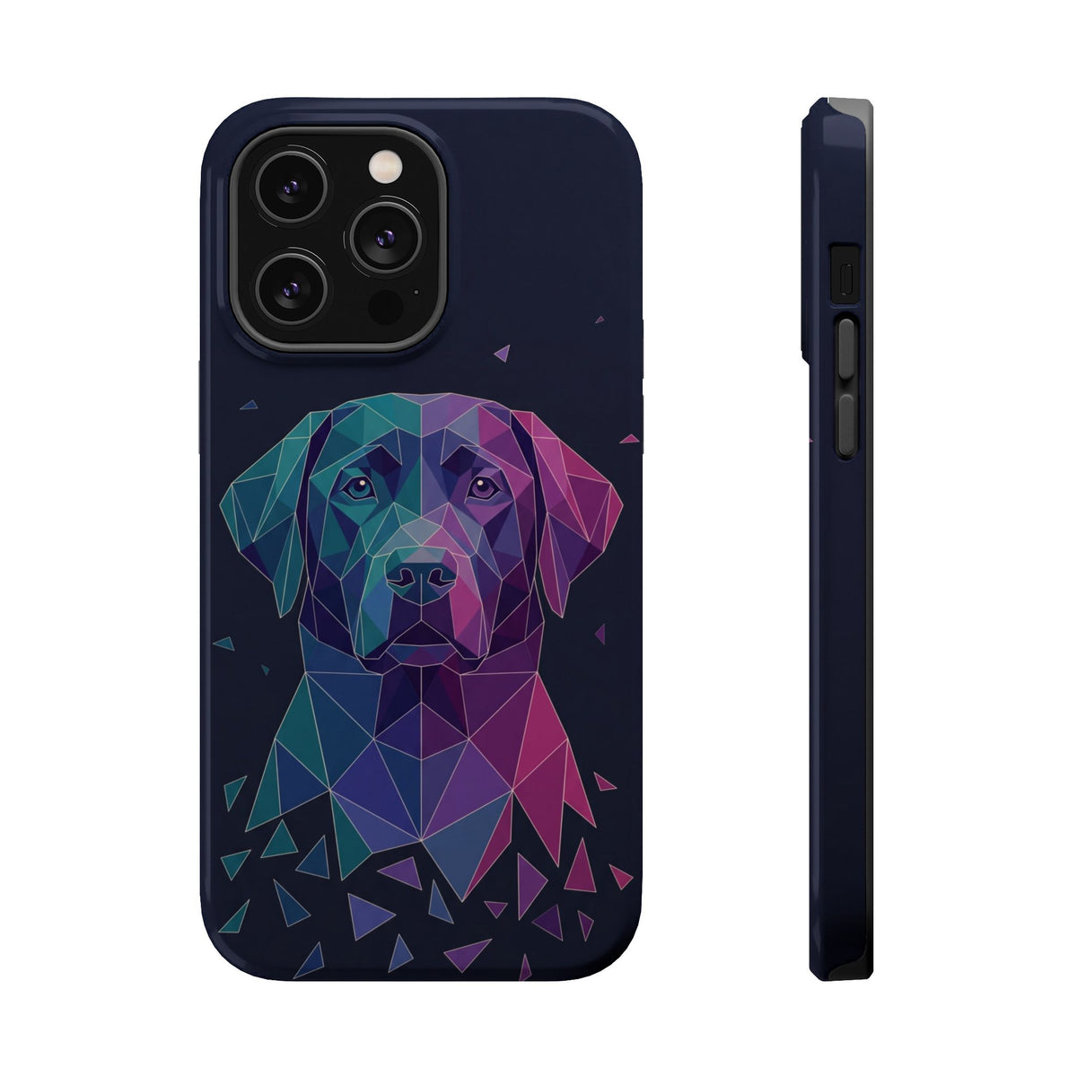 Geometric Labrador Phone Case — Tough Magnetic Case with Wireless Charging