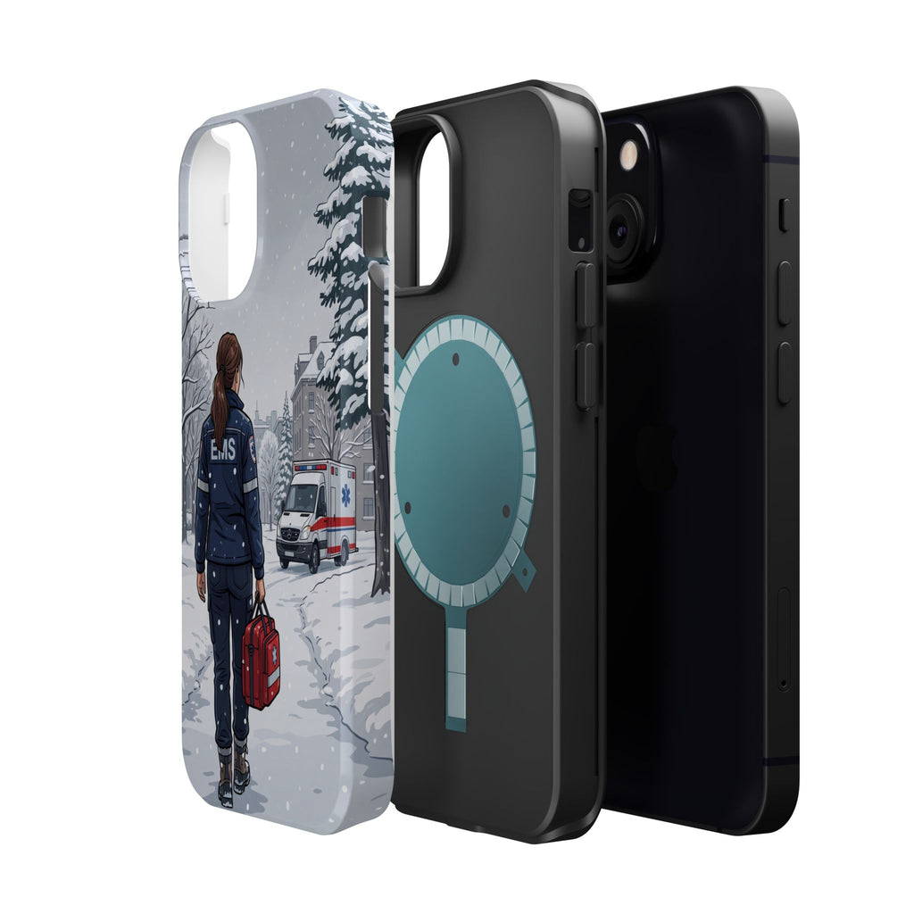 Paramedic/EMT Winter Phone Case — Magnetic Wireless Charging Cover