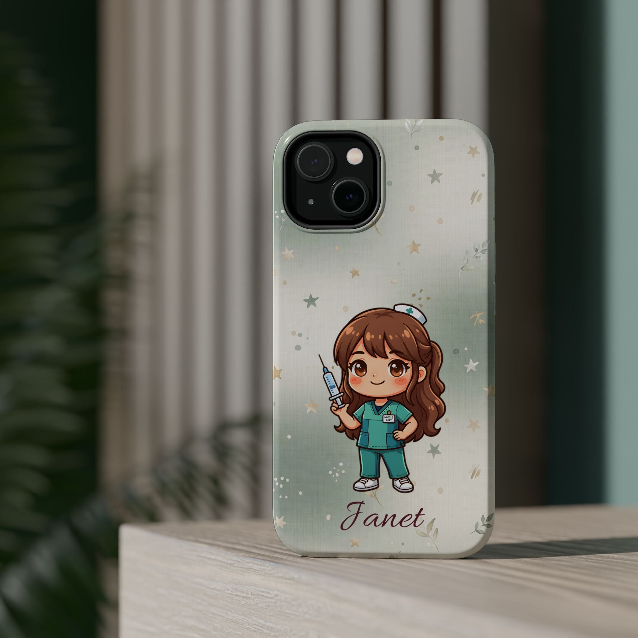 Personalized Nurse with Syringe Phone Case — Wireless Charging Cover