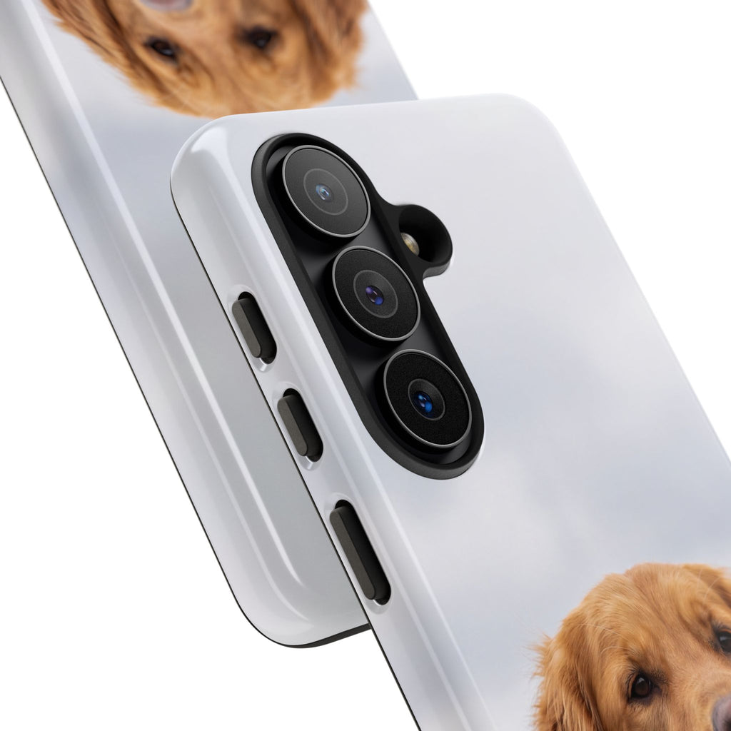 Golden Retriever Portrait Phone Case | Happy Dog Photo on Soft Sky Background | Samsung & iPhone