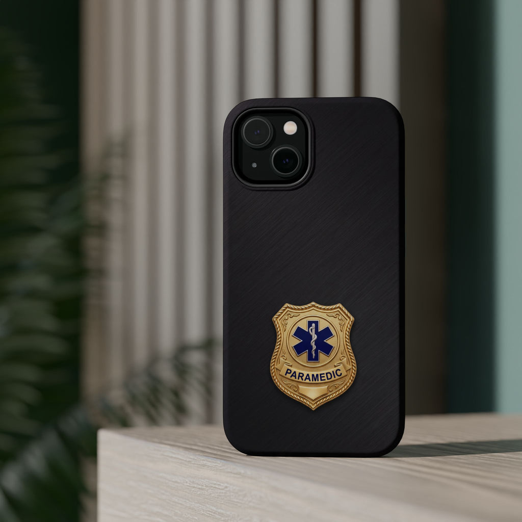 Gold Paramedic Badge Phone Case — Magnetic Wireless Charging Cover