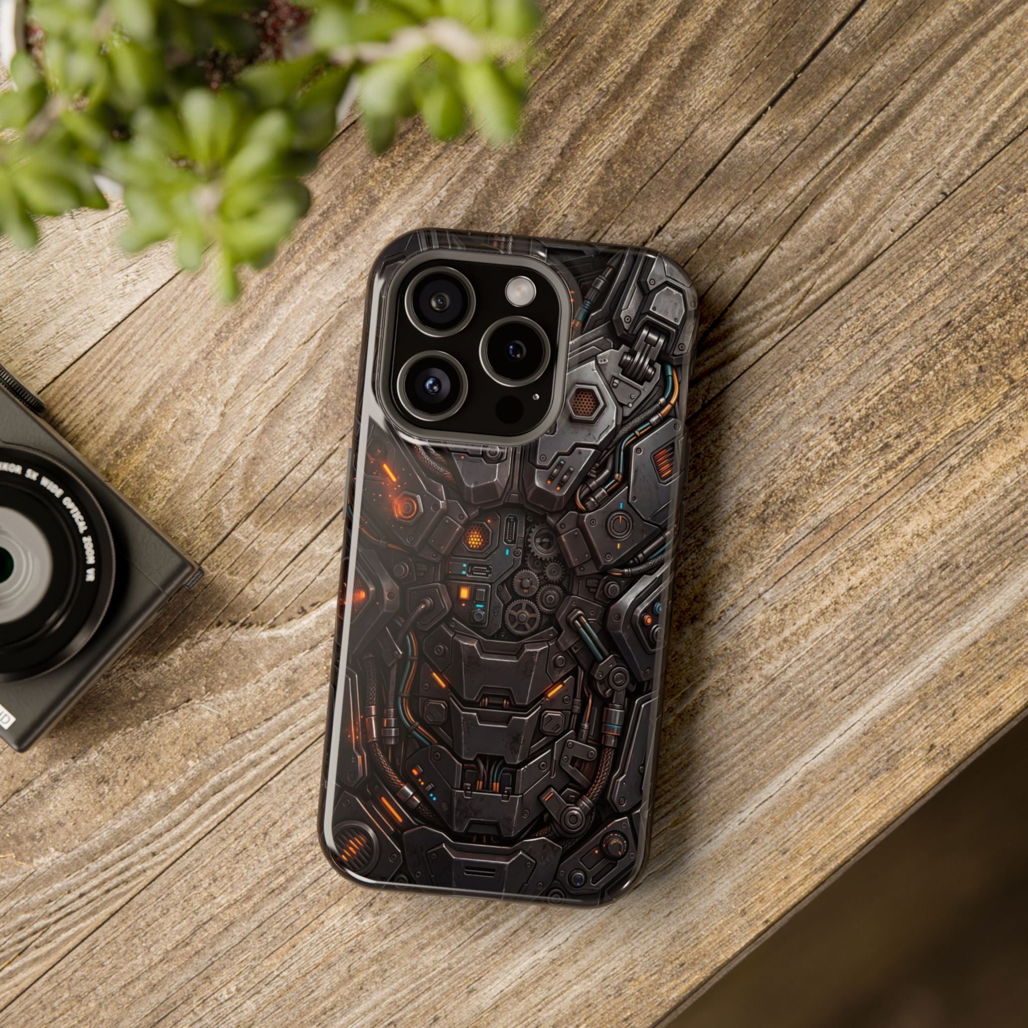 Mech Armor Phone Case — Industrial Circuit Wireless Charging Cover