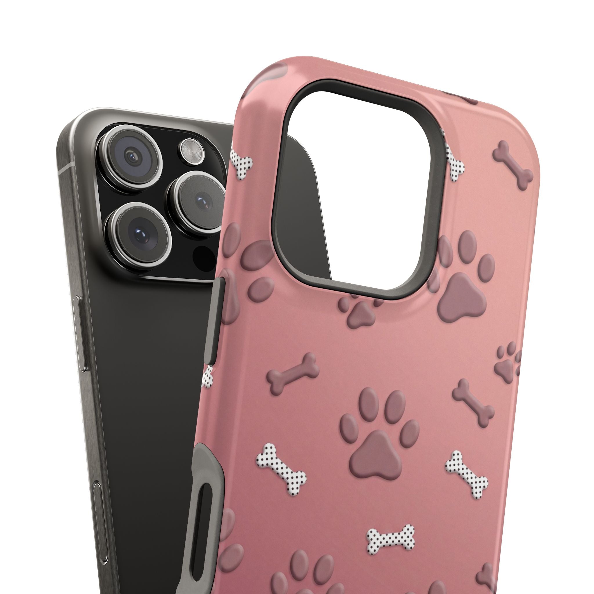 Paws & Bones Phone Case — Impact-Resistant Wireless Charging Cover