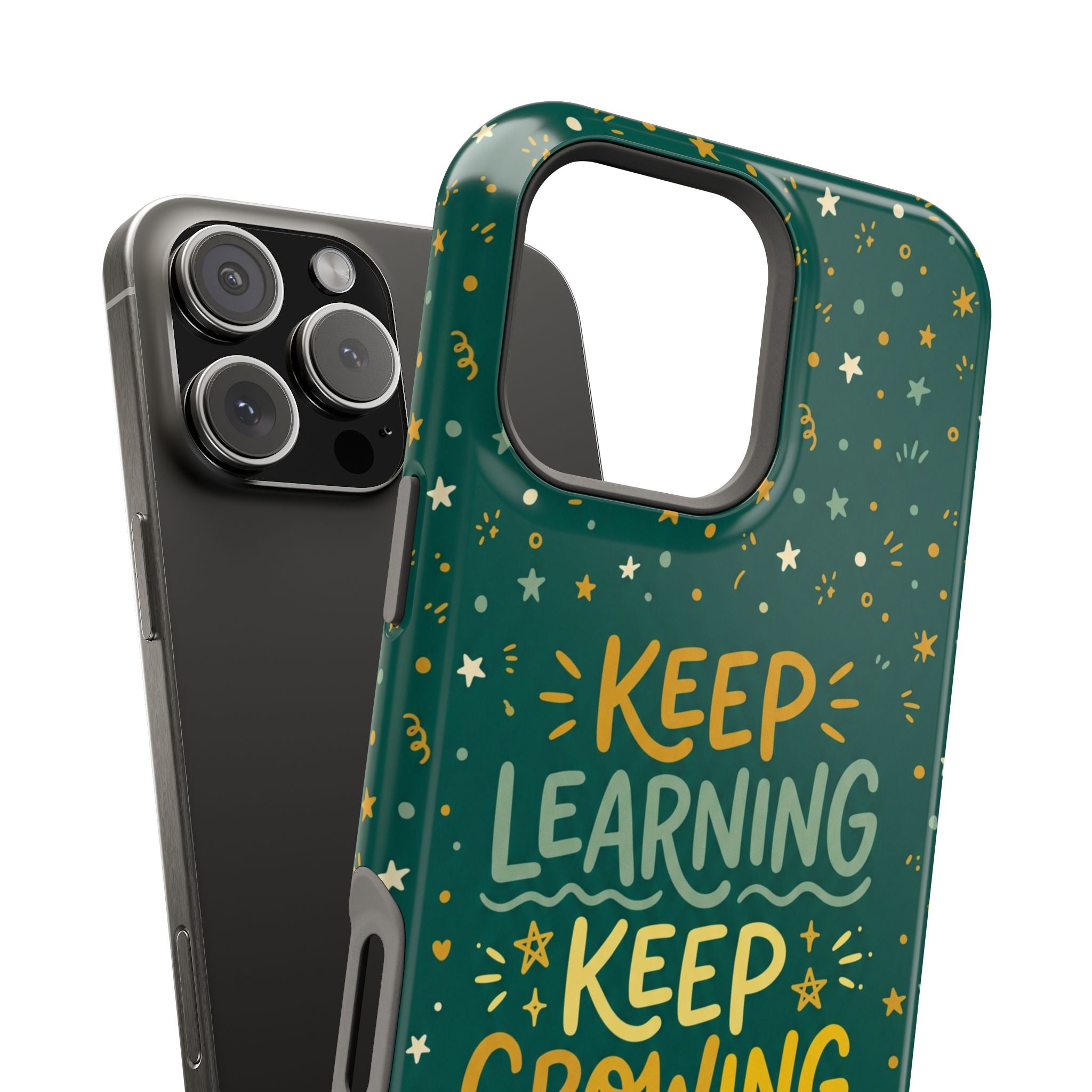 Keep Learning Keep Growing Teacher Phone Case — Wireless Charging Cover