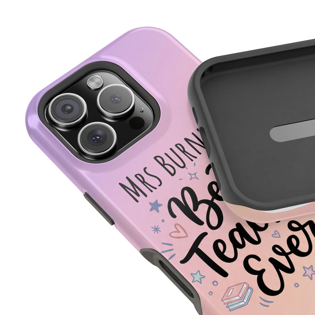 Best Teacher Ever Personalized Phone Case — Wireless Charging Cover