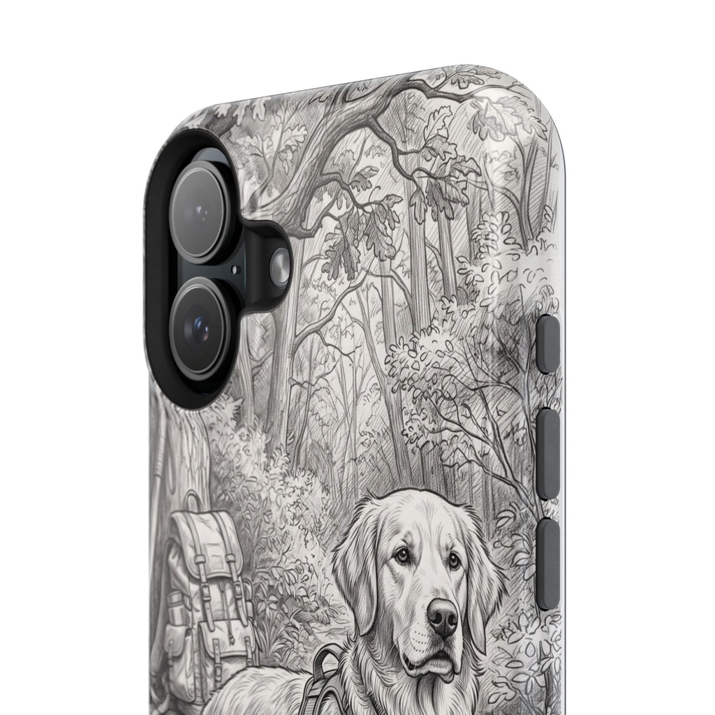 Personalized Golden Retriever Woodland Trail Phone Case — Wireless Charging Cover