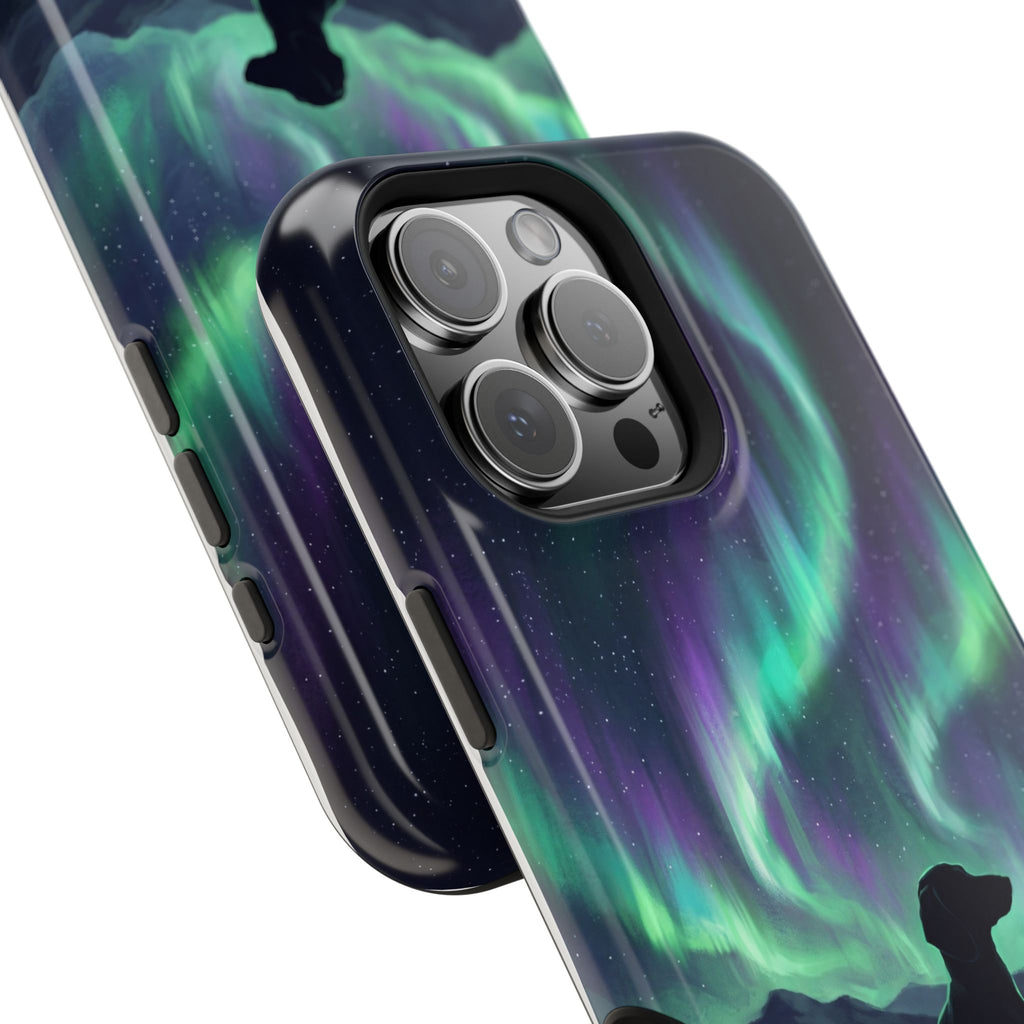 Personalized Dachshund Northern Lights Phone Case — Wireless Charging Cover