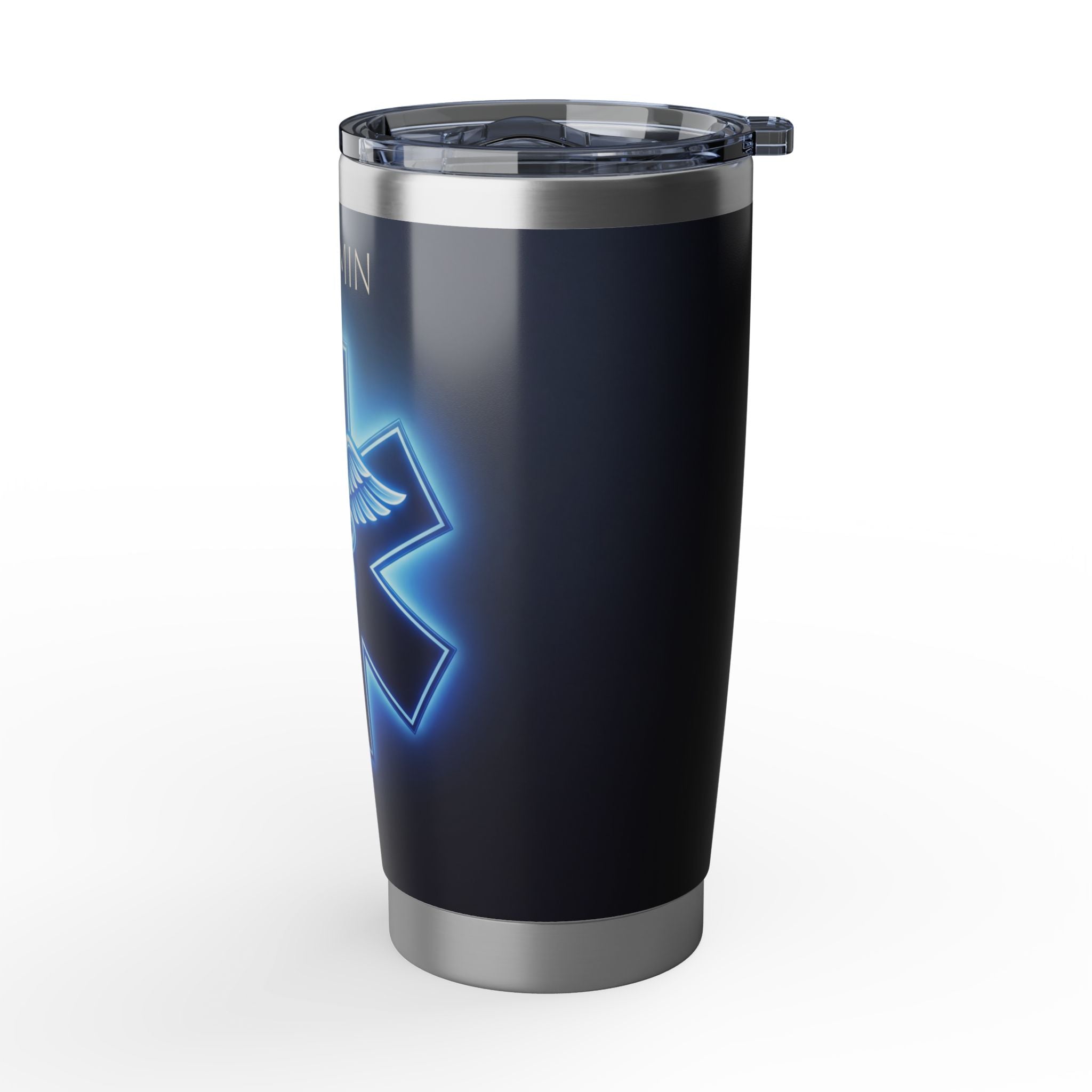 Personalized Paramedic/EMT Tumbler – 20 oz Stainless Steel Travel Mug with Custom Name, Glowing Star of Life Design