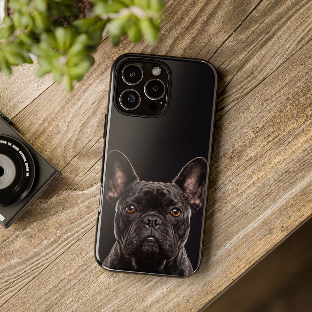 Front-Facing French Bulldog Phone Case | Dramatic Black Studio Portrait | Samsung & iPhone