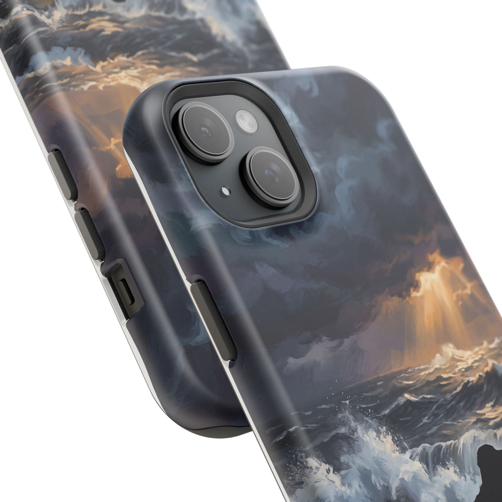 Personalized Golden Retriever Stormy Sea Phone Case — Wireless Charging Cover