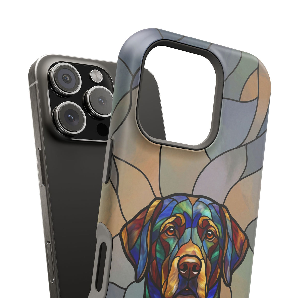 Stained Glass Labrador Phone Case — Tough Magnetic Case with Wireless Charging