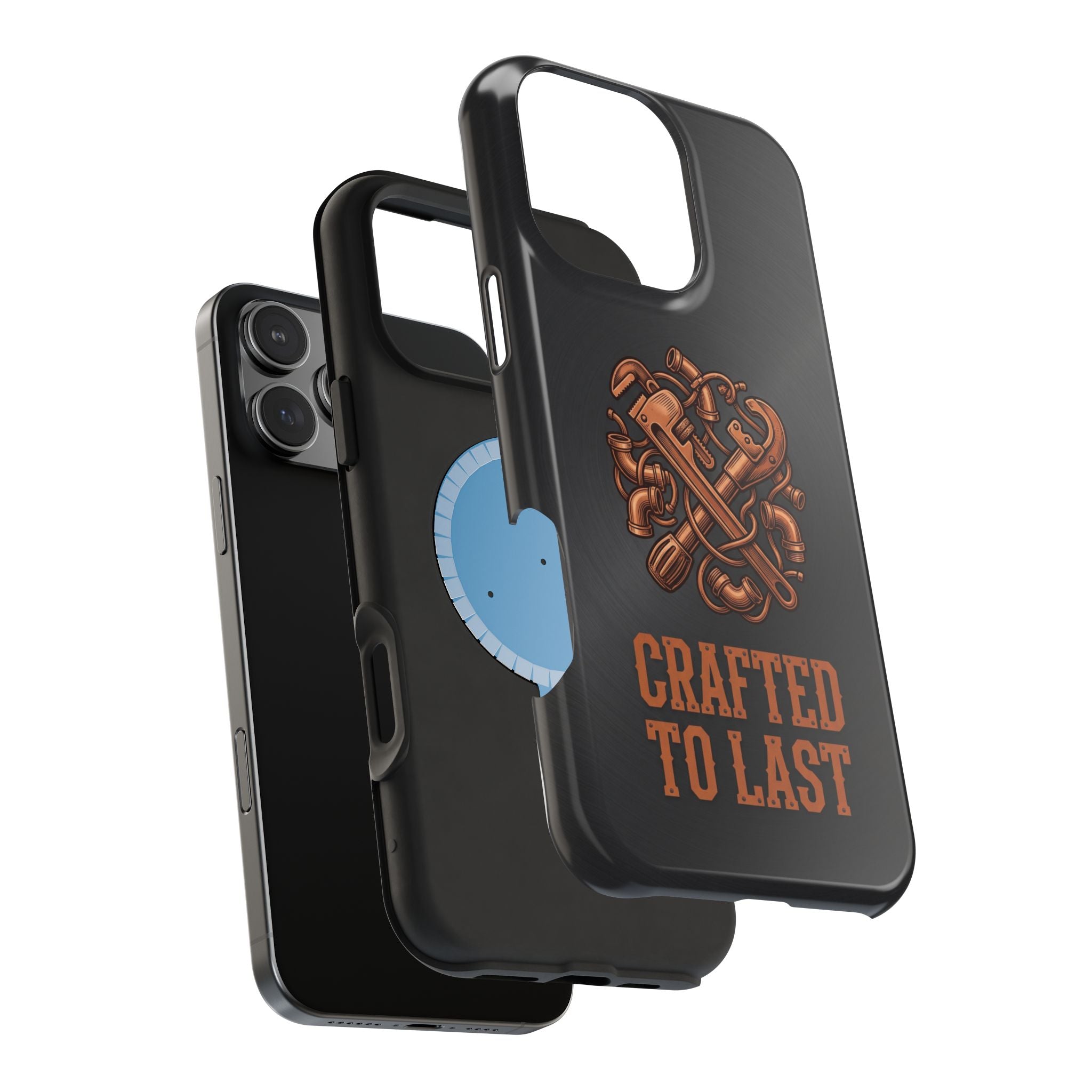 Crafted to Last Phone Case — Crossed Wrenches Wireless Charging Cover
