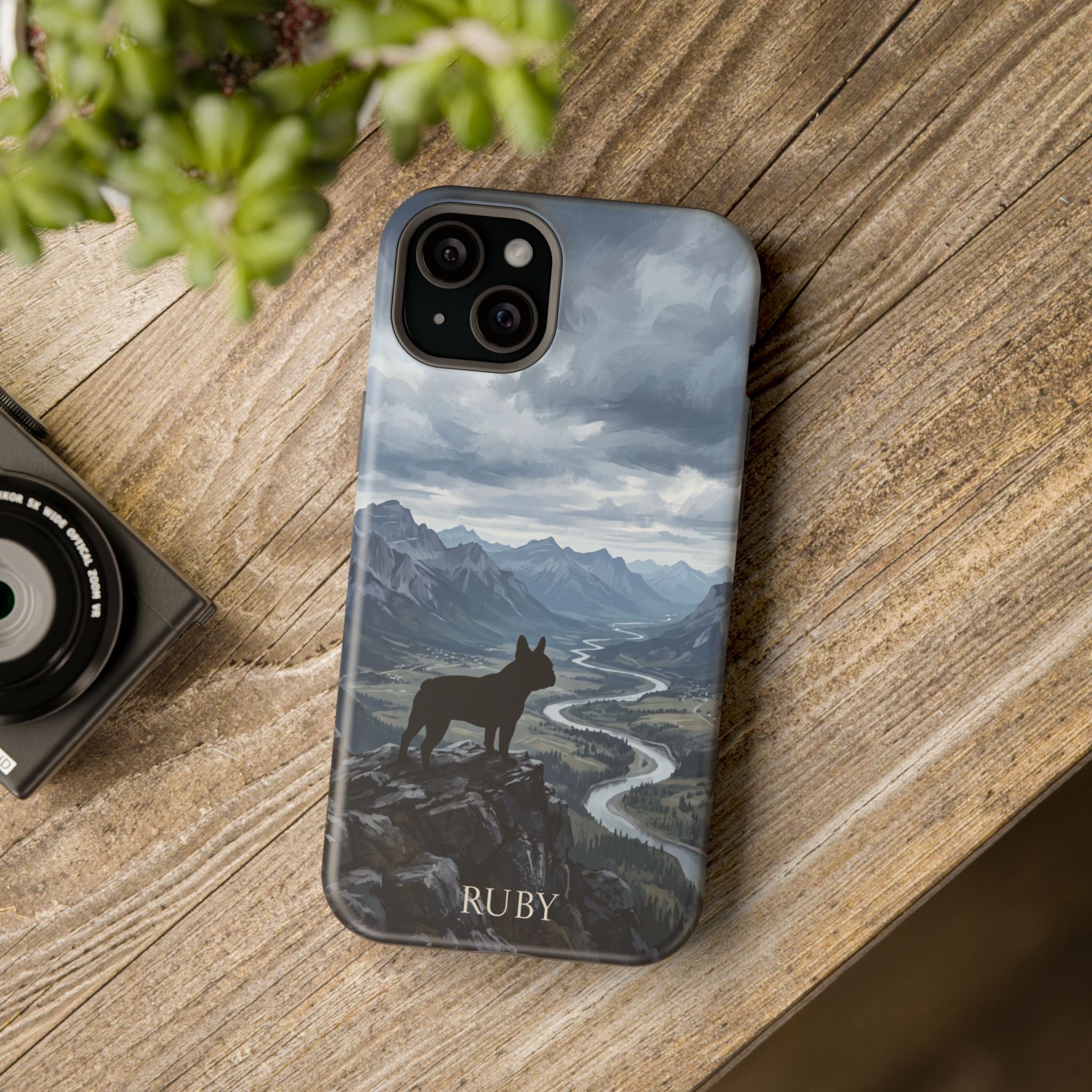 Personalized French Bulldog Mountain Valley Phone Case — Wireless Charging Cover