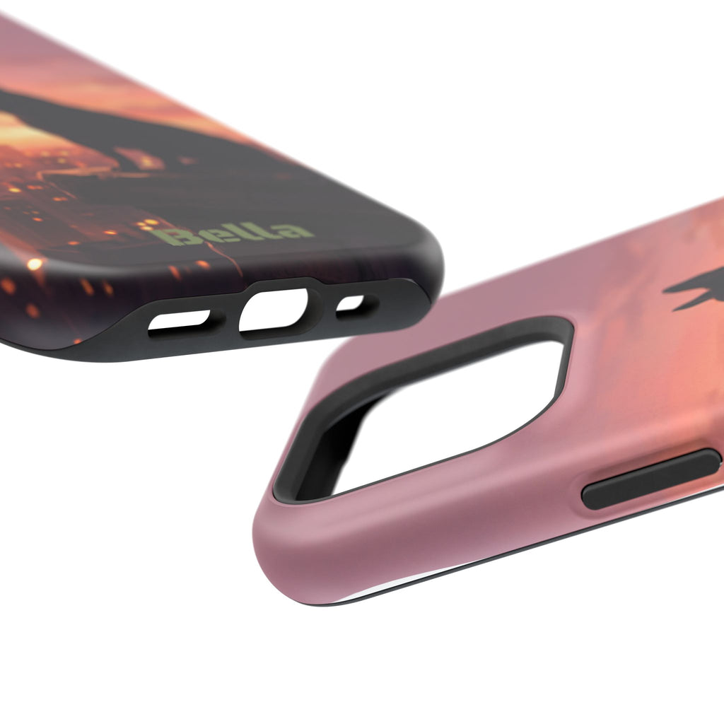 Personalized French Bulldog City Skyline Sunset Phone Case — Wireless Charging Cover