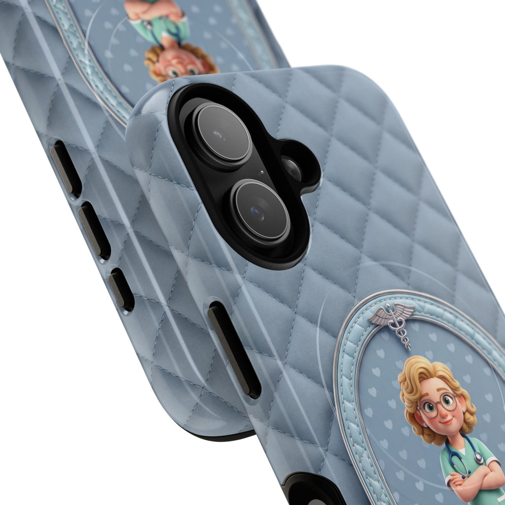 Personalized Nurse Phone Case | Quilted Badge Design, Custom Name iPhone Case