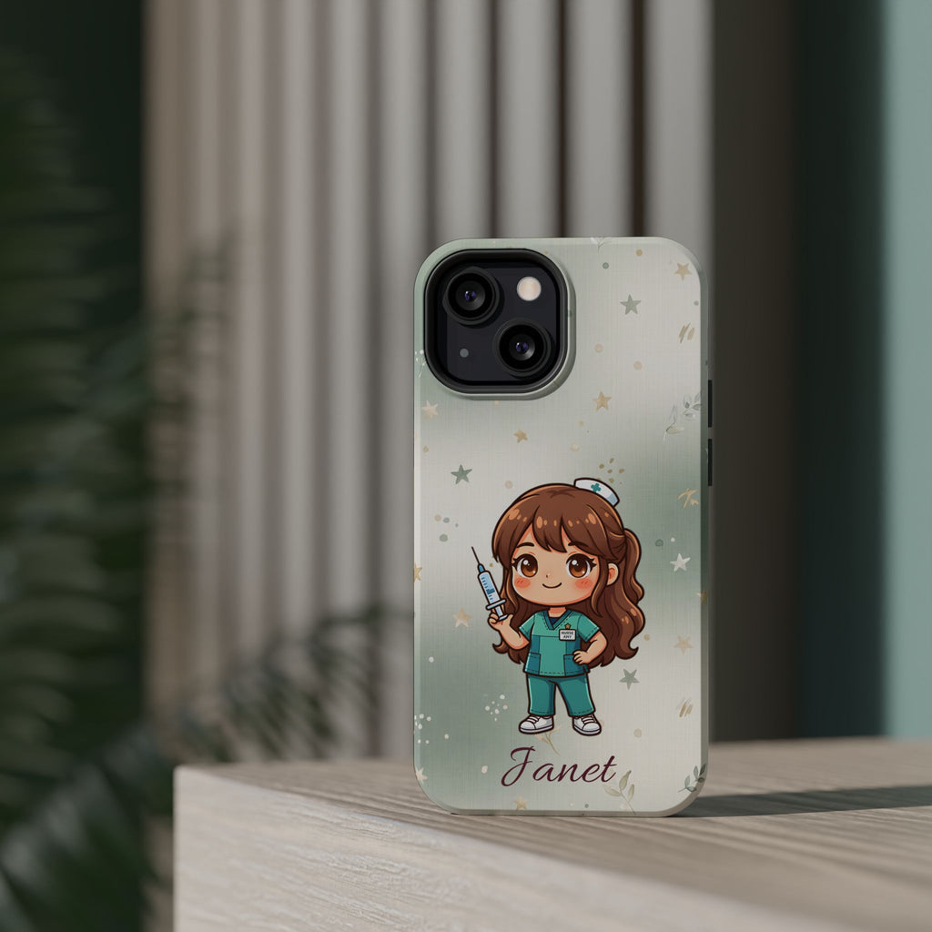Personalized Nurse with Syringe Phone Case — Wireless Charging Cover