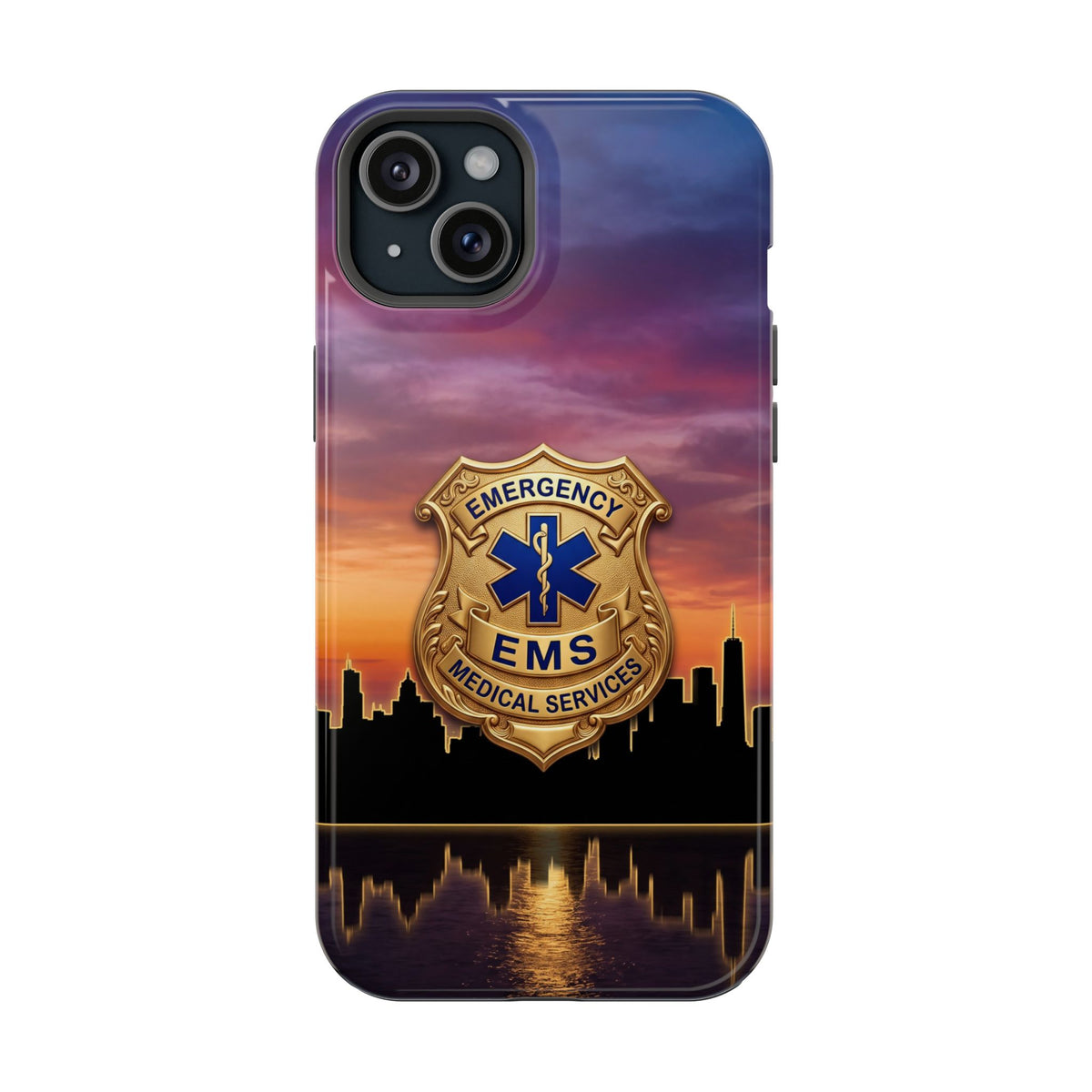 EMS Badge Sunset Skyline Phone Case — Magnetic Wireless Charging Cover