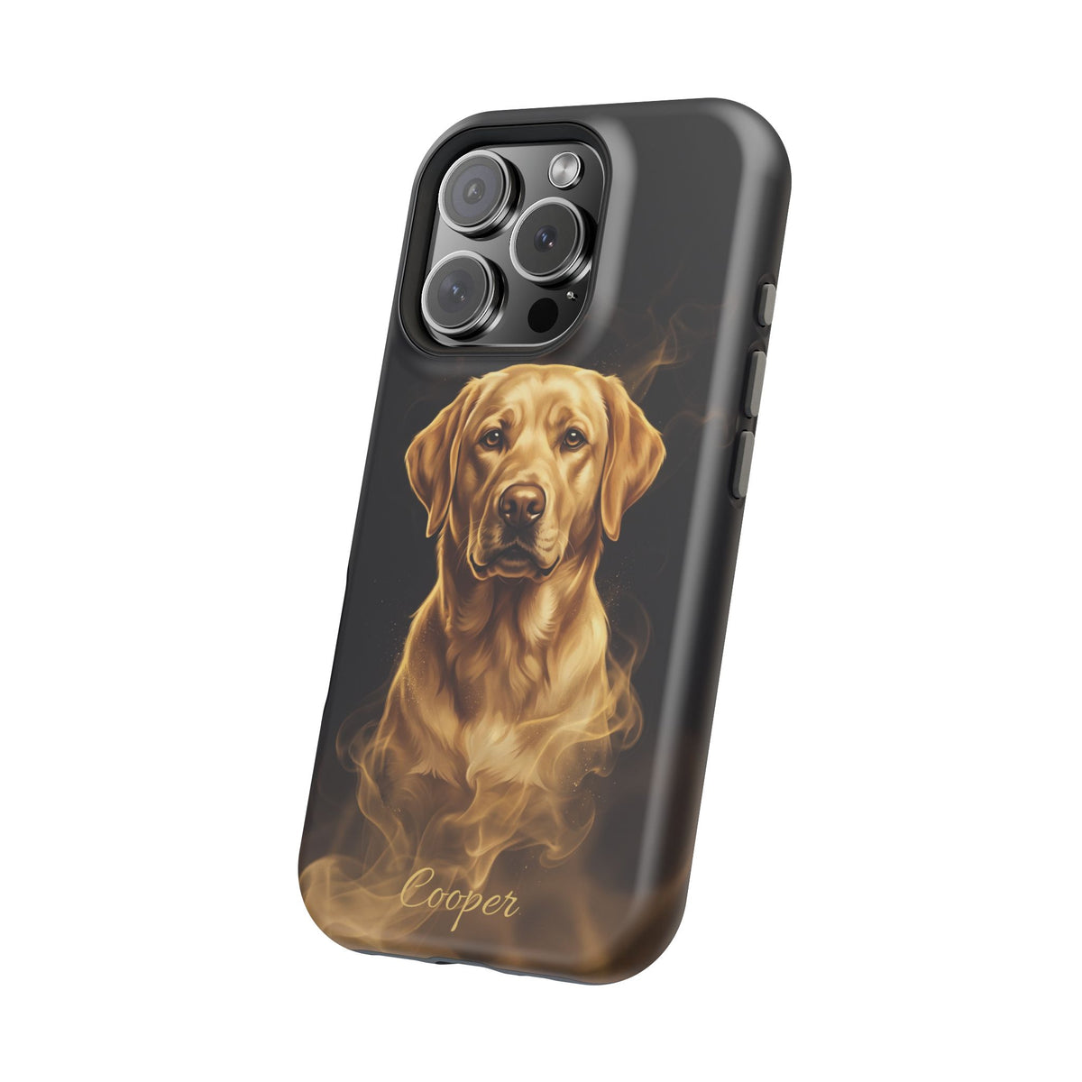 Personalized Gold Smoke Labrador Phone Case — Tough Magnetic Case with Wireless Charging