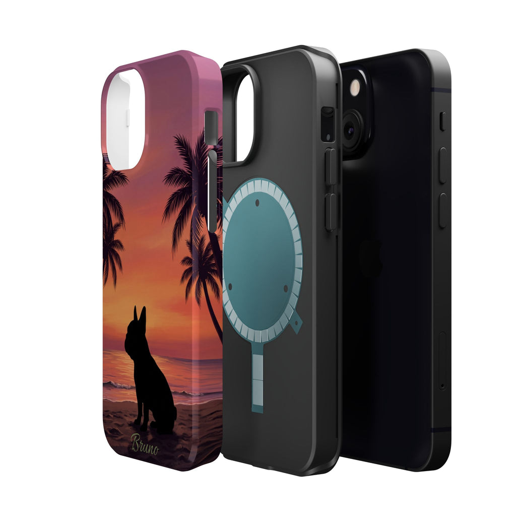 Personalized French Bulldog Tropical Beach Phone Case — Wireless Charging Cover