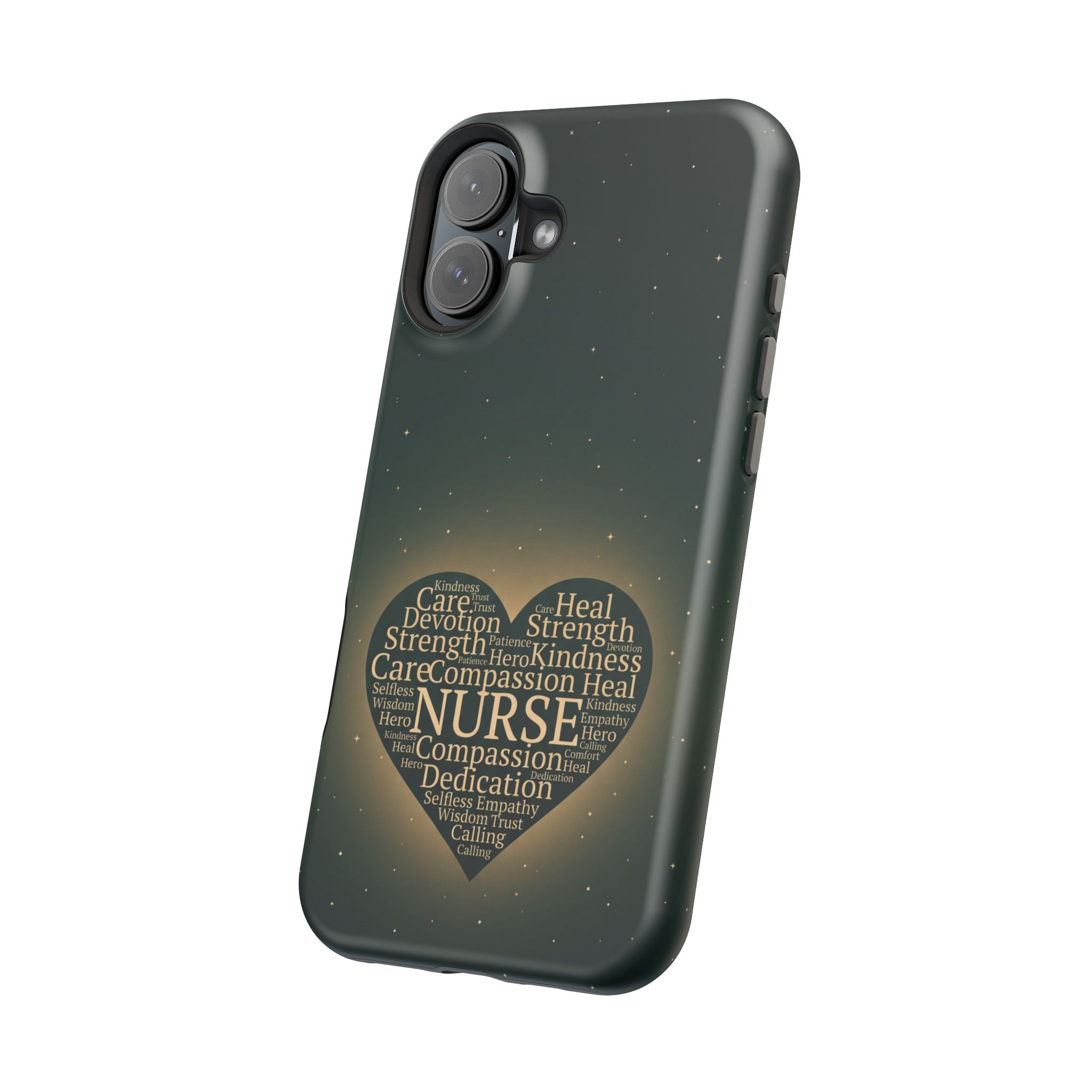 Nurse Heart Word and Art Phone Case — Impact-Resistant Wireless Charging Cover