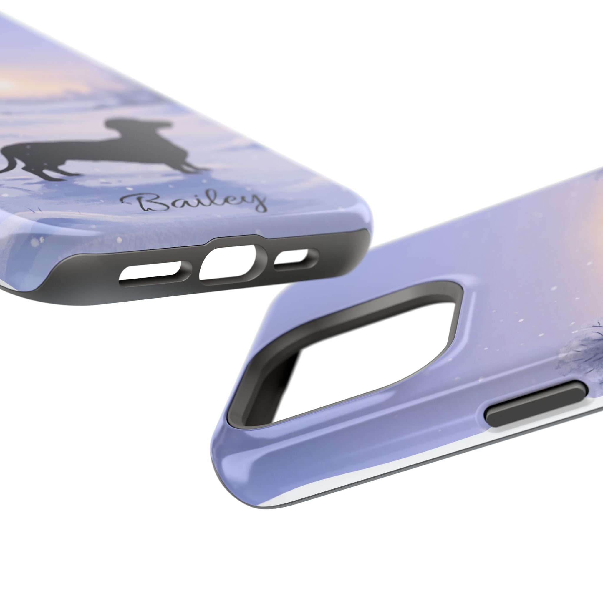 Personalized Dachshund Winter Snow Phone Case — Wireless Charging Cover